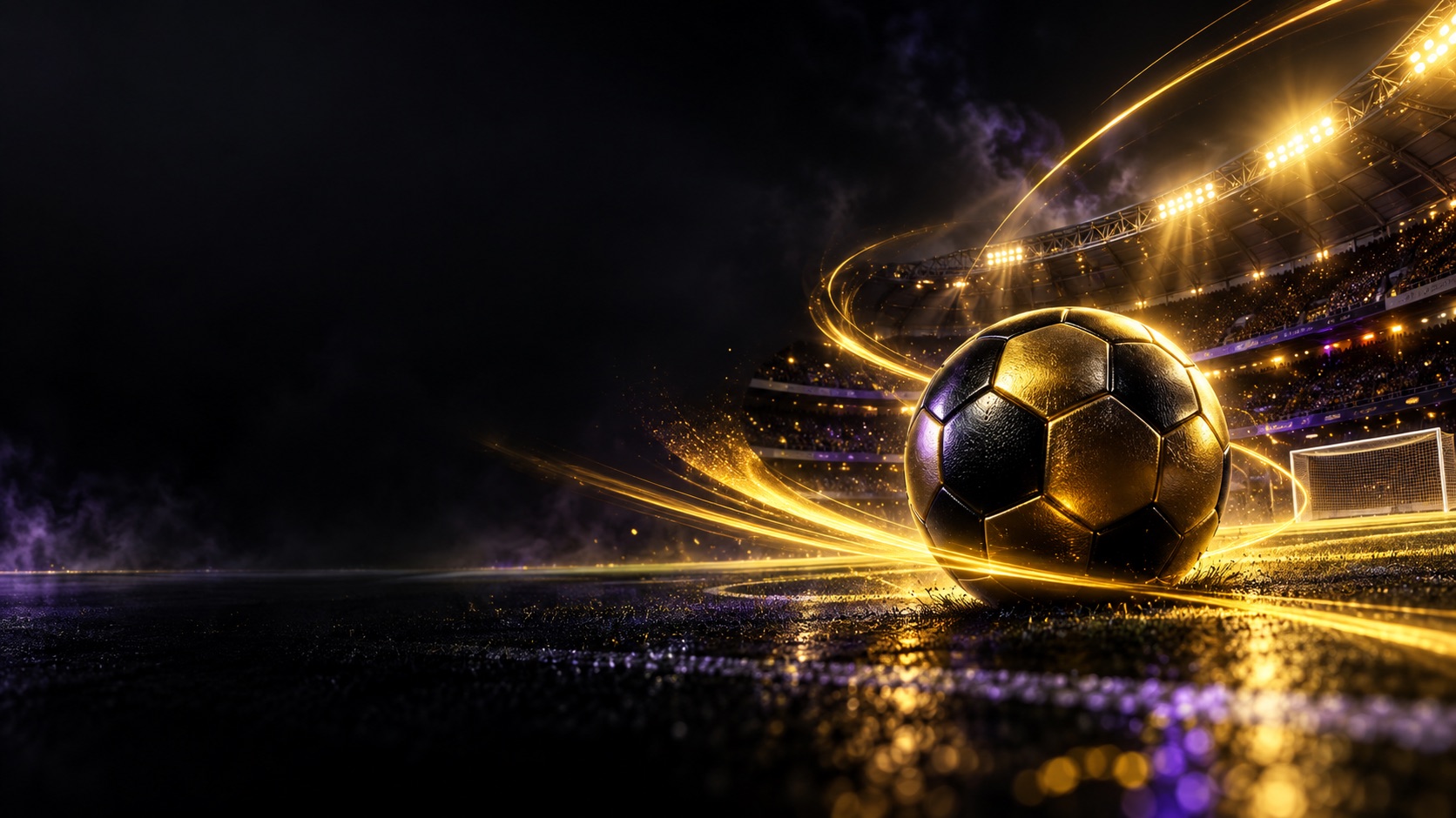 Football in a floodlit stadium representing sports betting markets